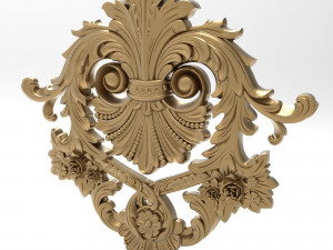 Carved ornamental 011 367x352x25 3D Model