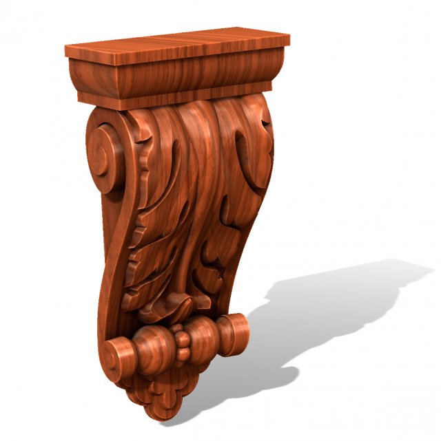 Carved bracket KB-001 3D 模型 .c4d .max .obj .3ds .fbx .stl .blend 