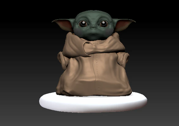 Little Yoda 3D Print Model .c4d .max .obj .3ds .fbx .stl .blend 