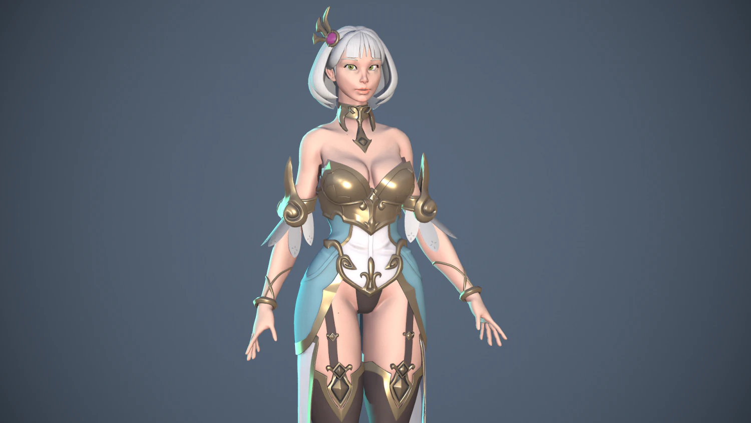 Fantasy woman 3D Model .c4d .max .obj .3ds .fbx .stl .blend 