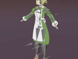 Anime Model Ryuu Lion Midle-poly for render Low-poly 3Dモデル