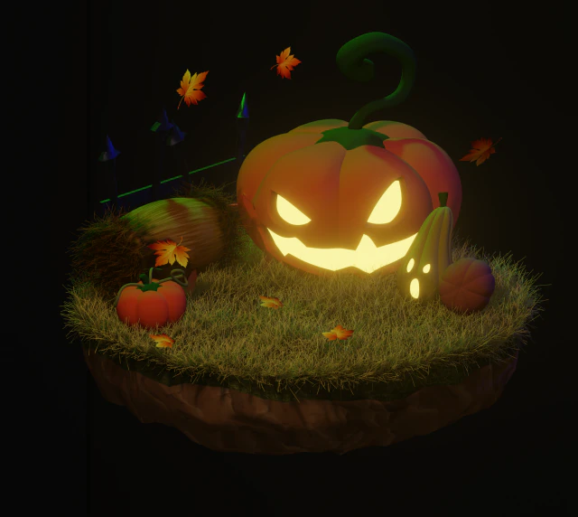 रेंडर के लिए हैलोवीन सीन पंप 3D मॉडल .c4d .max .obj .3ds .fbx .stl .blend