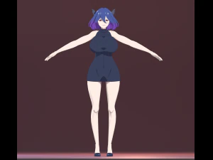 Anime Vermeil in Gold Character Low-poly 3D Model