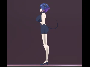 Anime Vermeil in Gold Character Low-poly 3D Model