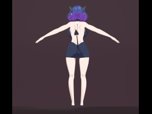 Anime Vermeil in Gold Character Low-poly 3D Model
