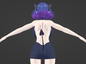 Anime Vermeil in Gold Character Low-poly 3D Model