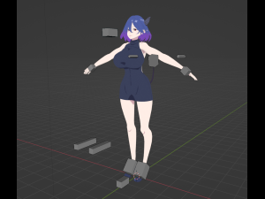 Anime Vermeil in Gold Character Low-poly 3Dモデル