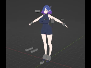Anime Vermeil in Gold Character Low-poly 3D Model