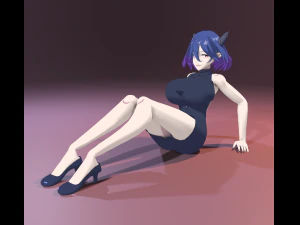 Anime Vermeil in Gold Character Low-poly 3D Model