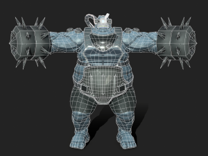 Sci-Fi monster creature Game-ready Low-poly Modelo 3D