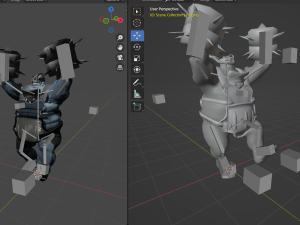 Sci-Fi monster creature Game-ready Low-poly Modelo 3D