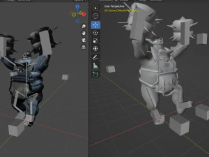 Sci-Fi monster creature Game-ready Low-poly 3D Model