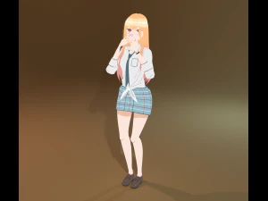 एनीमे मारिन कितागावा रिगिंग लो-पॉली 3D मॉडल