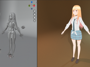 Anime Marin Kitagawa Rigging Low-poly Modelo 3D