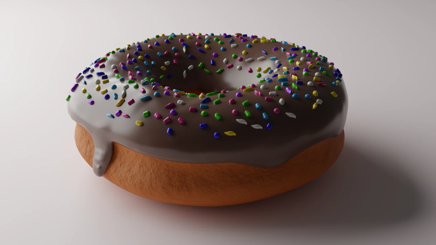 Chocolate donut with glaze 3D Model .c4d .max .obj .3ds .fbx .stl .blend 