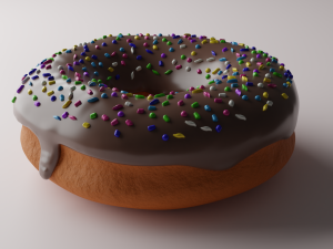 Chocolate donut with glaze 3D Model