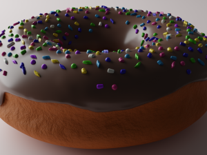 Chocolate donut with glaze Model 3D