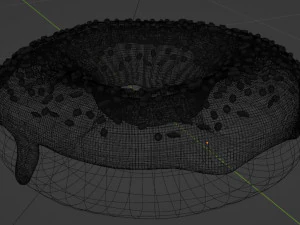 Chocolate donut with glaze 3D Model