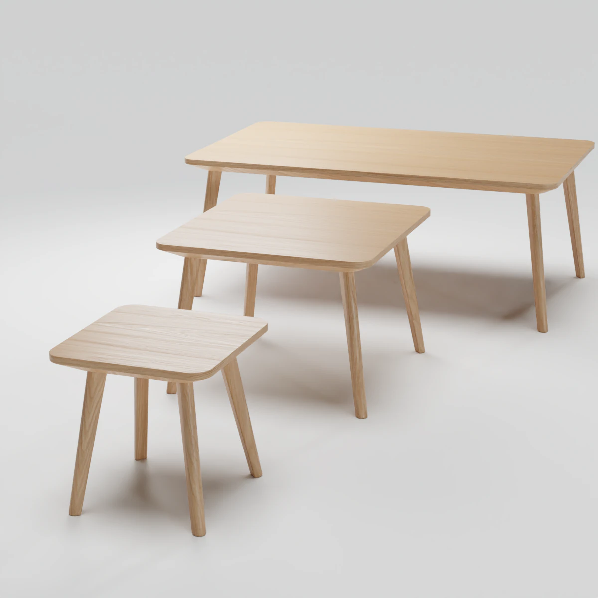 Ash Veneer Lisabo Ikea Table Collection 3D Model .c4d .max .obj .3ds .fbx .stl .blend