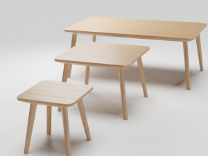 Ash Veneer Lisabo Ikea Table Collection 3D Model