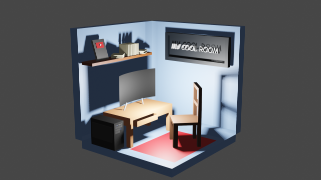 Simple room 3D मॉडल .c4d .max .obj .3ds .fbx .stl .blend