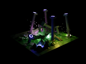 낮은 폴리 마법의 정원 3D 모델