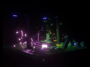 Low Poly Enchanted Garden 3D Model