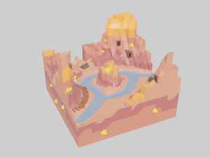 Laag Poly Badlands 3D Model