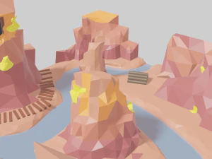 Low Poly Badlands 3D Model