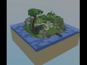 Selva Low Poly Modelo 3D
