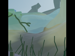 Low Poly Japanese Garden 3D Model