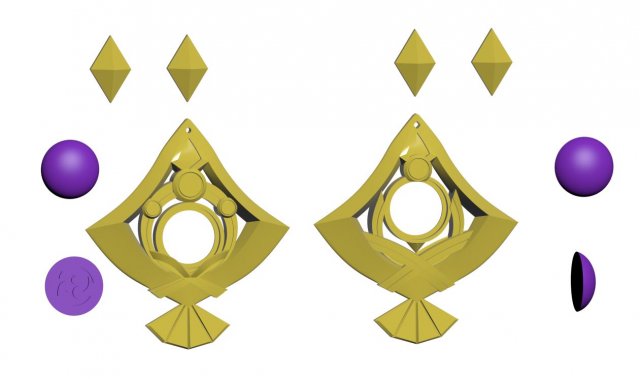 Yae Miko earrings cosplay accessories from Genshin Impact 3D model 3D  printable