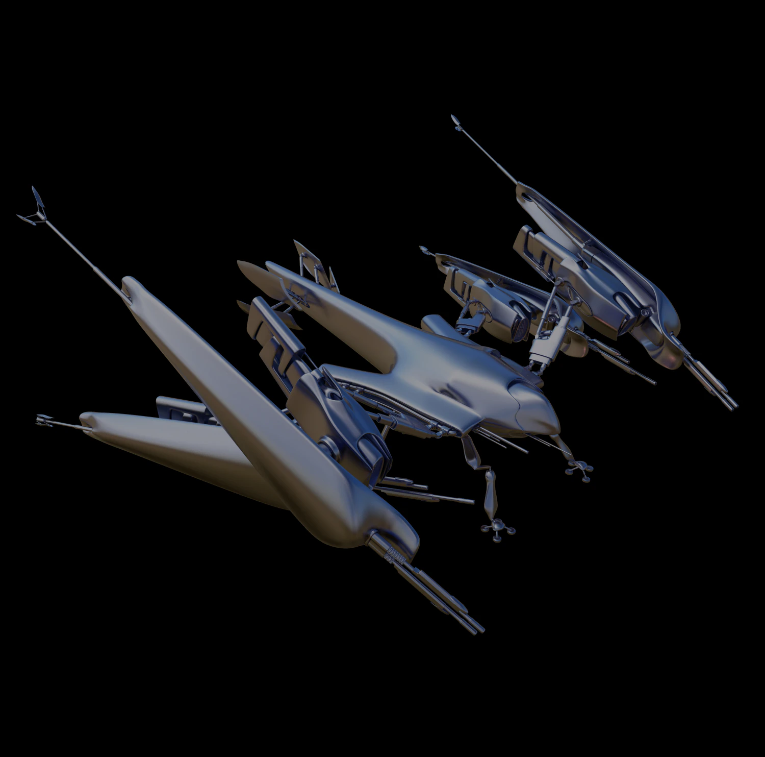 Space ship 3D Model .c4d .max .obj .3ds .fbx .stl .blend 