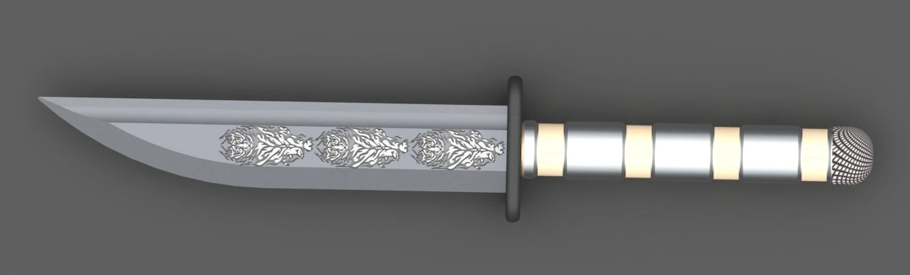 Hunting knife 3D Model .c4d .max .obj .3ds .fbx .stl .blend 