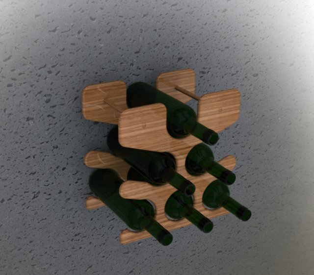 Wine stand 3D Model .c4d .max .obj .3ds .fbx .stl .blend 