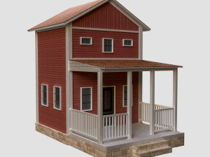 A low-poly of a home house Model 3D