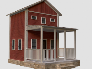 A low-poly of a home house Model 3D