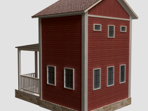 A low-poly of a home house Model 3D