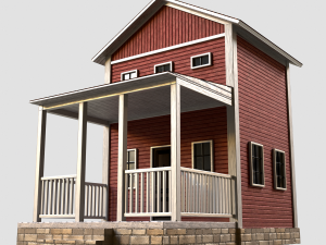 A low-poly of a home house Model 3D