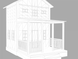 A low-poly of a home house Model 3D