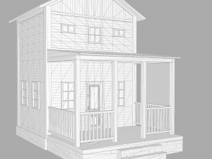 A low-poly of a home house Model 3D