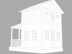 A low-poly of a home house Model 3D