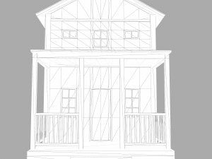 A low-poly of a home house Model 3D