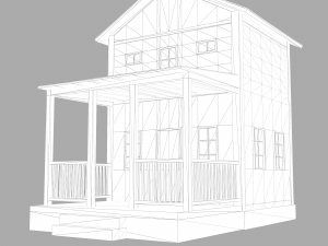 A low-poly of a home house Model 3D