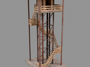 A low-poly of a military tower 3Dモデル