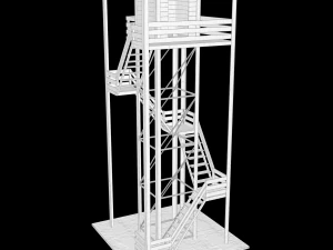 A low-poly of a military tower 3D Model