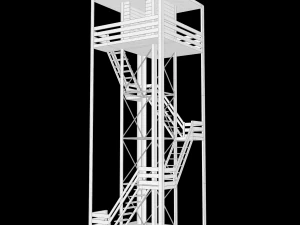 A low-poly of a military tower 3D Model