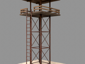 A low-poly of a military tower 3D 模型