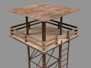A low-poly of a military tower 3D 模型