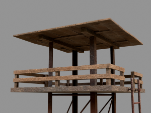 A low-poly of a military tower 3D 模型